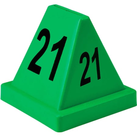 Numbered Cones, 21-40, 4-1/2L X 4-1/2W X 4-3/8H, Green